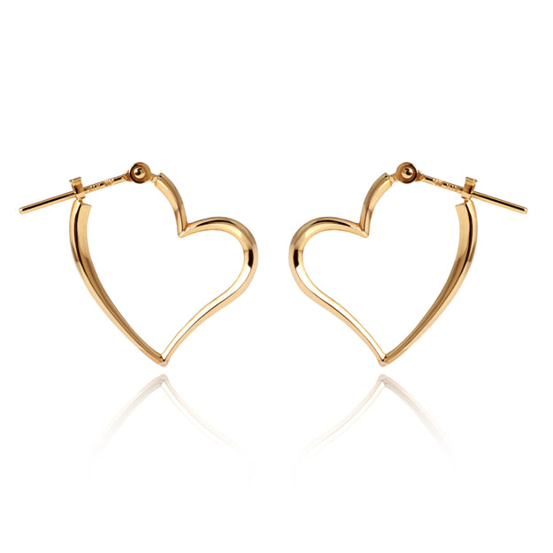 K18/Pt「ハートフープ」ピアス