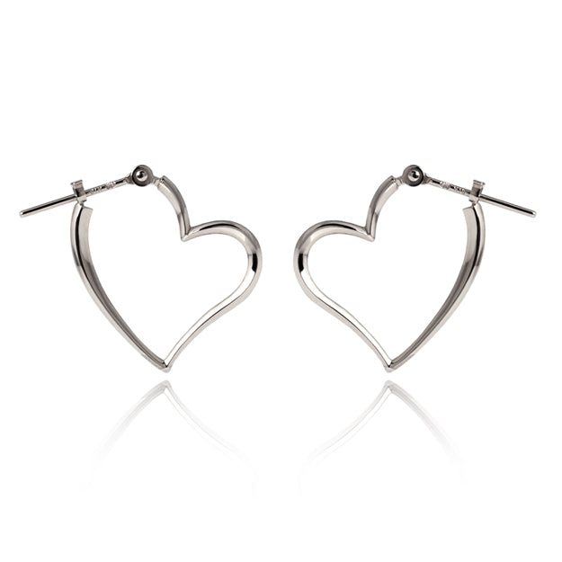 K18/Pt「ハートフープ」ピアス