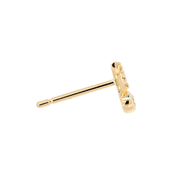 K18/Pt「ノータ」ピアス(片耳用)