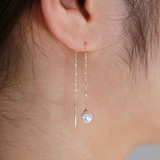 K18/Pt「アコヤパールジェメリ」ピアス