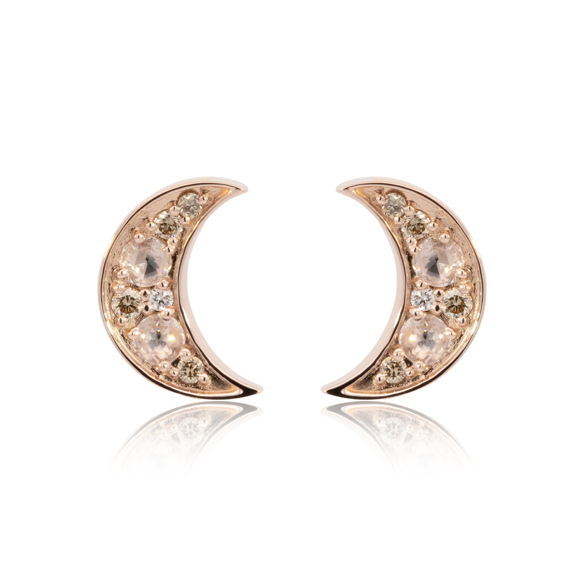 7月10日 18時発売【限定10個】K18「アークルン」ピアス(ホワイト/ブラウンダイヤ)