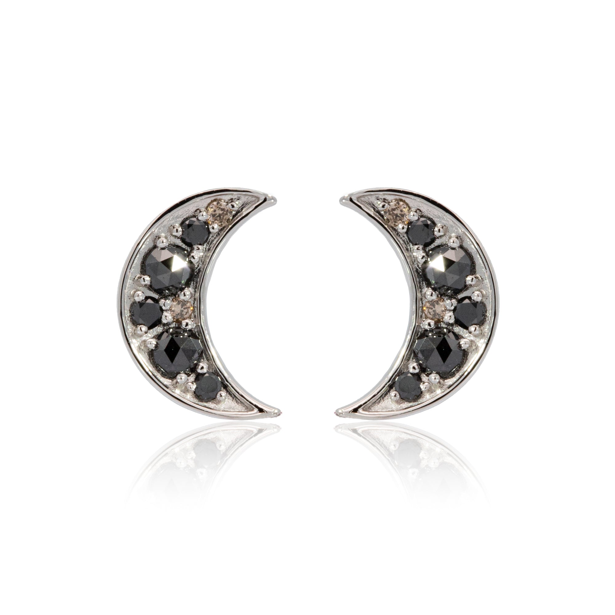 7月10日 18時発売【限定10個】Pt「アークルン」ピアス(ブラック/ブラウンダイヤ)