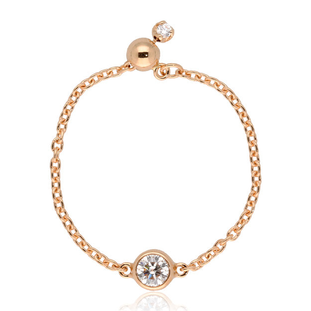 K18「0.1ct~0.11ctダイヤ ヌード」チェーンリング
