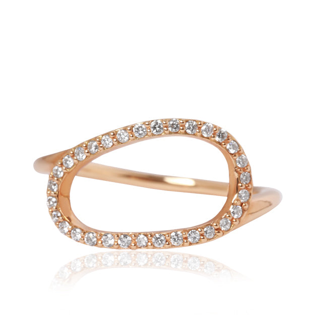 K18/Pt「ロージー オーバル」リング