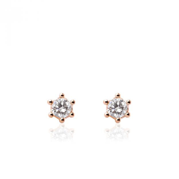 K18/Pt「0.1ctミルククラウン」ピアス