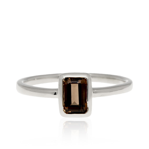 K18/Pt「スモーキークオーツ セーラ」リング