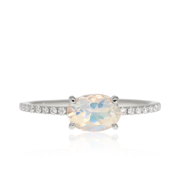 K18/Pt「ブルームーン ルファン」リング