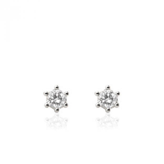 K18/Pt「0.1ctミルククラウン」ピアス