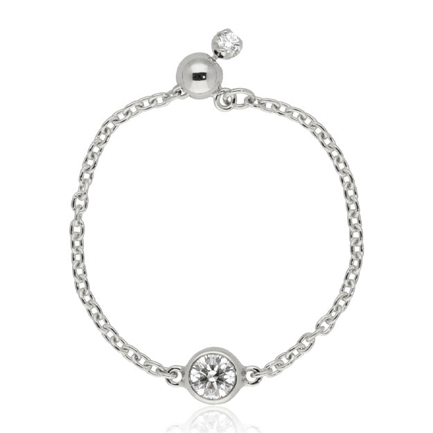 K18「0.1ct~0.11ctダイヤ ヌード」チェーンリング