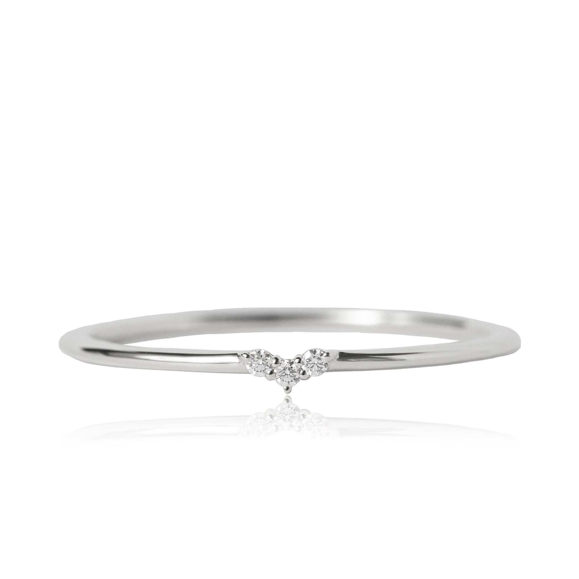 K18/Pt「ミアナ」リング - ホワイトゴールド