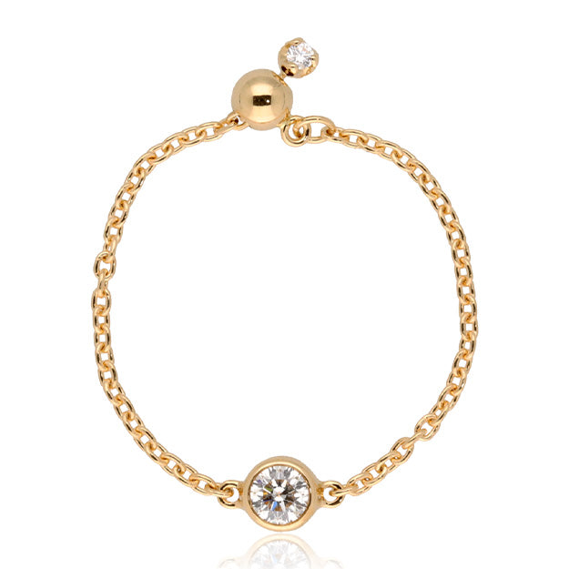 K18「0.1ct~0.11ctダイヤ ヌード」チェーンリング