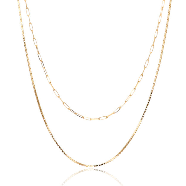 K18「ダブルチェーンシックス」ネックレス