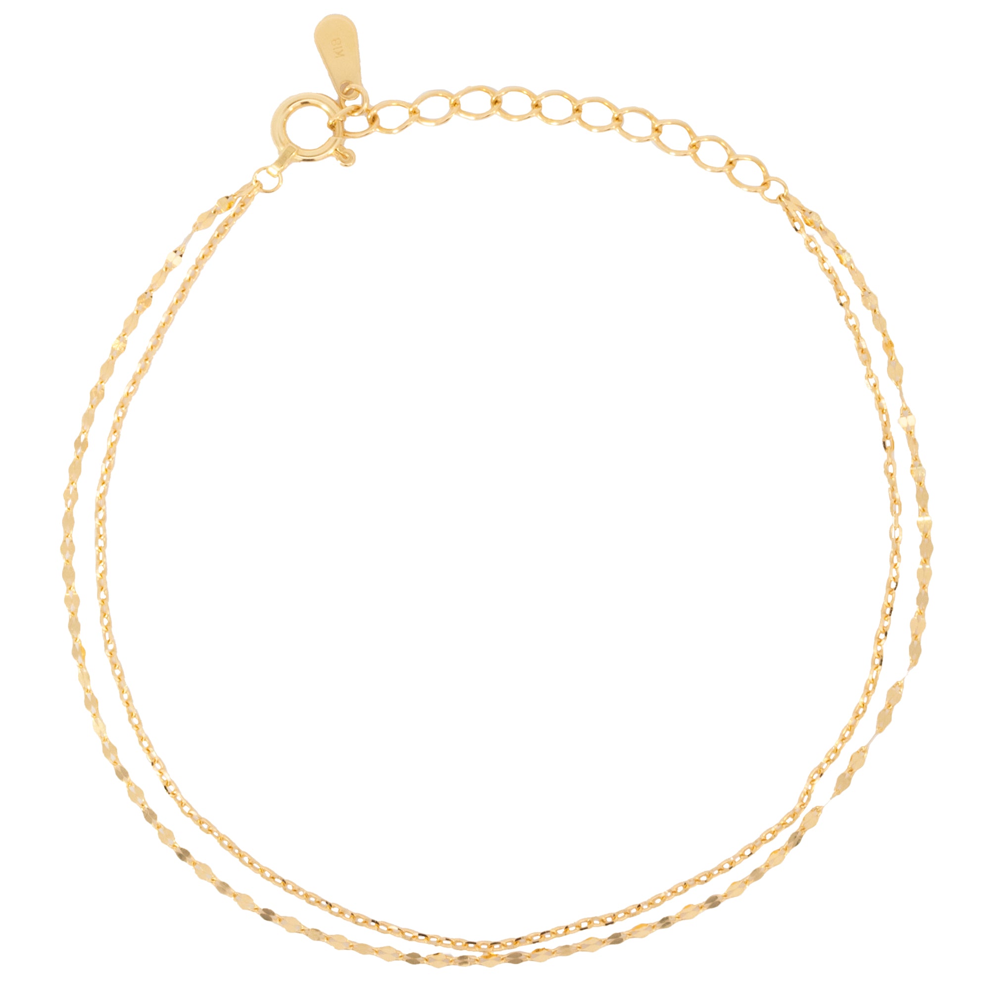 K18「ダブルチェーンシャイン」ブレスレット