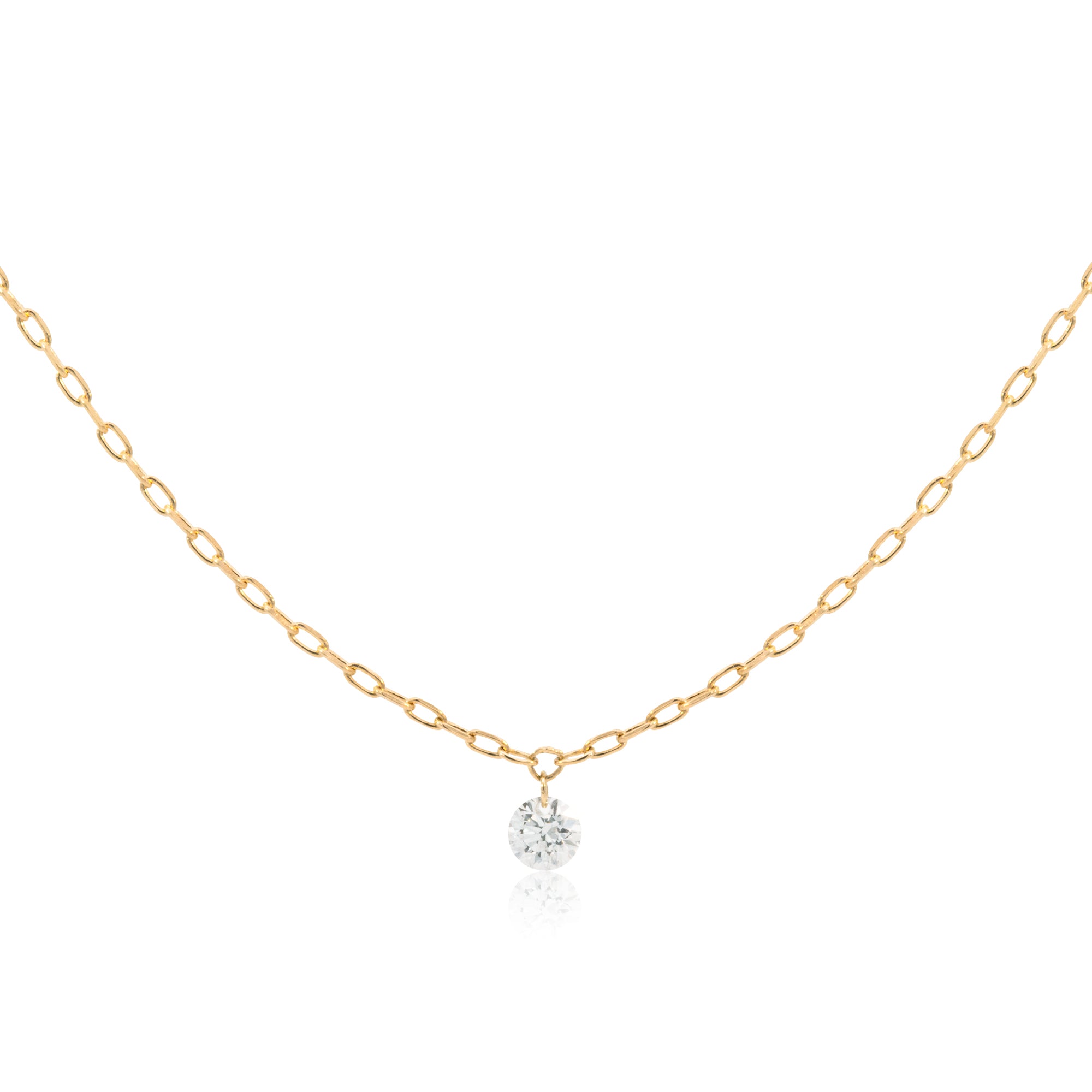 K18/Pt「0.01ctルフル ミニ」ネックレス