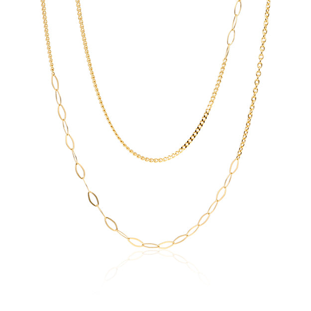 K18「ミックスチェーン」ネックレス