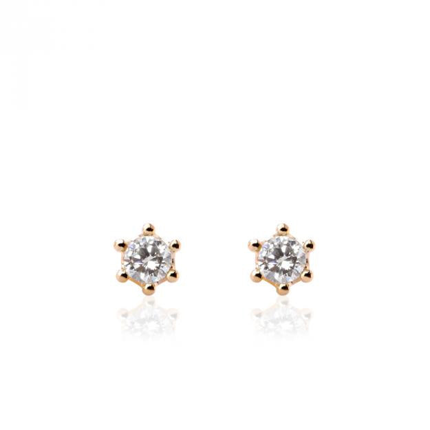 K18/Pt「0.1ctミルククラウン」ピアス