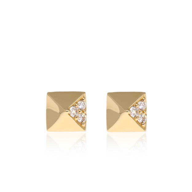 K18/Pt「ダイヤスタッズ」ピアス