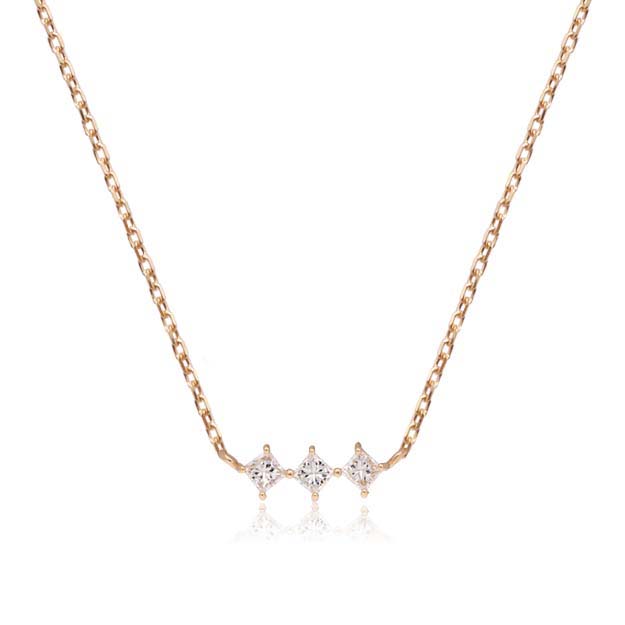 K18/Pt「レディトロワ」ネックレス