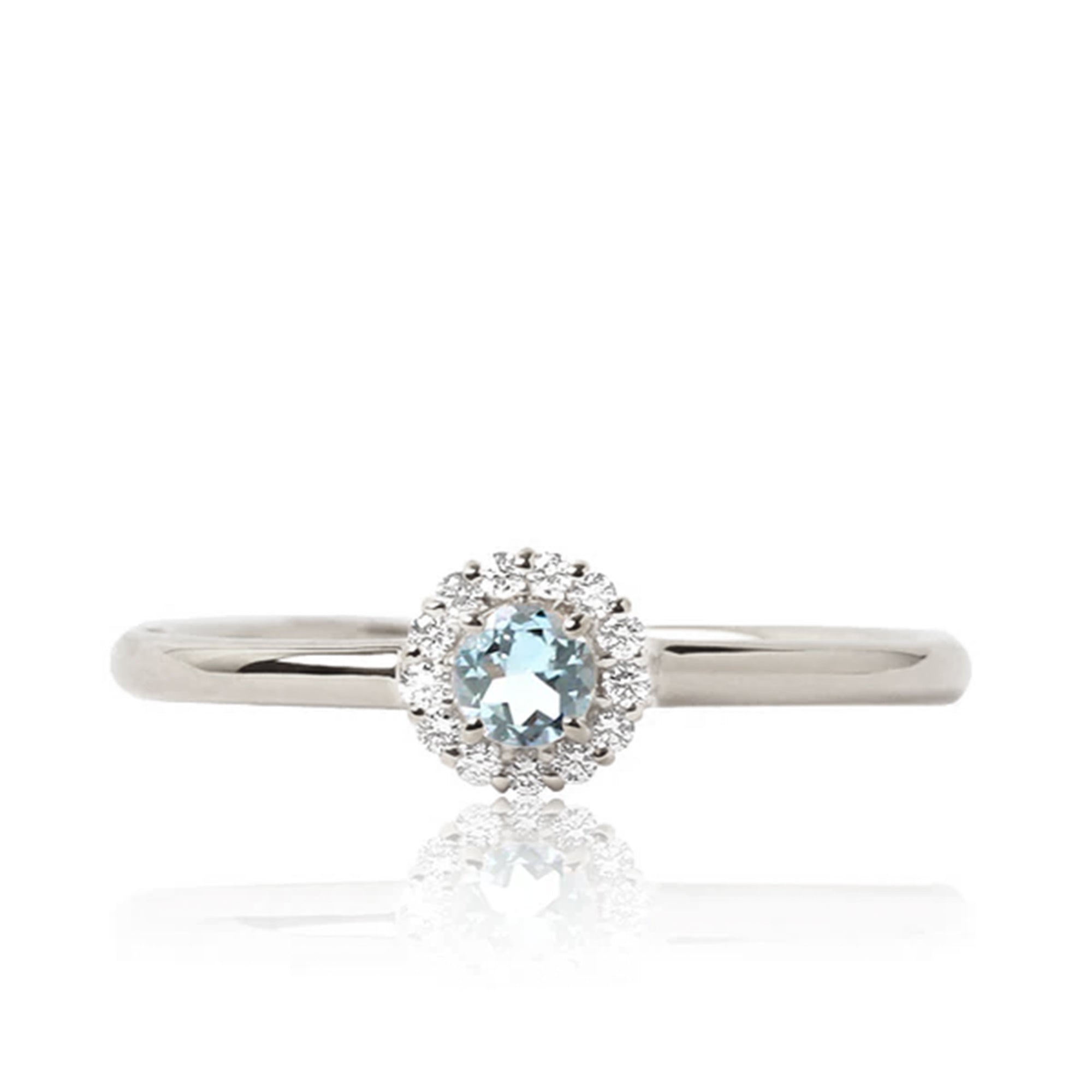 K18/Pt「アクアマリン マフィンバース」リング