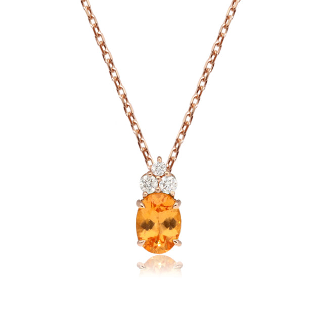 K18/Pt「マンダリンガーネット アーサー」ネックレス