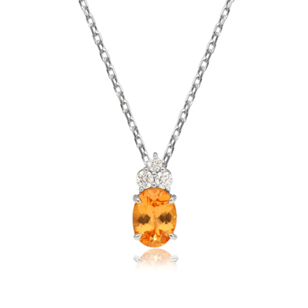 K18/Pt「マンダリンガーネット アーサー」ネックレス