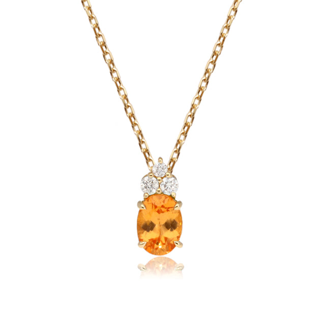 K18/Pt「マンダリンガーネット アーサー」ネックレス