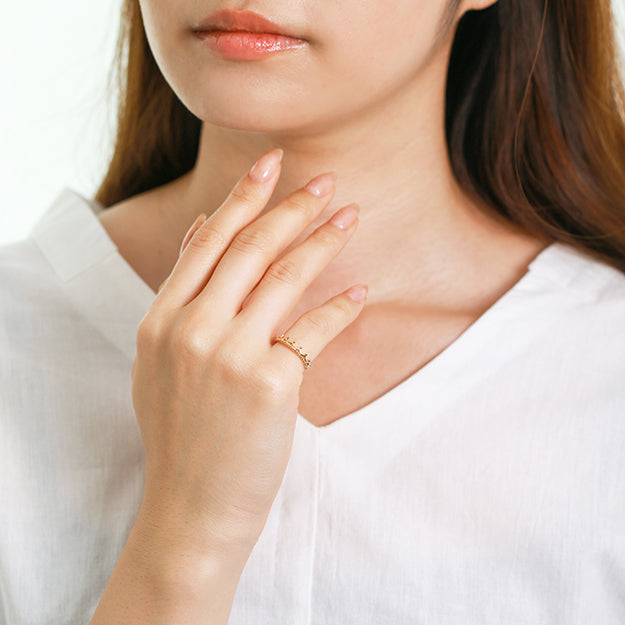 K18/Pt「エフィー」リング ー ピンクゴールド