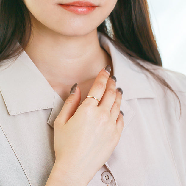 K18/Pt「ジョイ」リング - ピンクゴールド