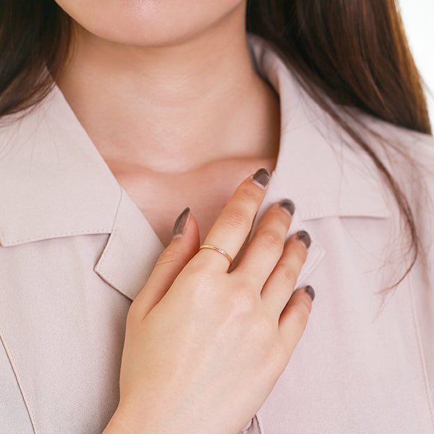 K18/Pt「ライネ」リング - プラチナ