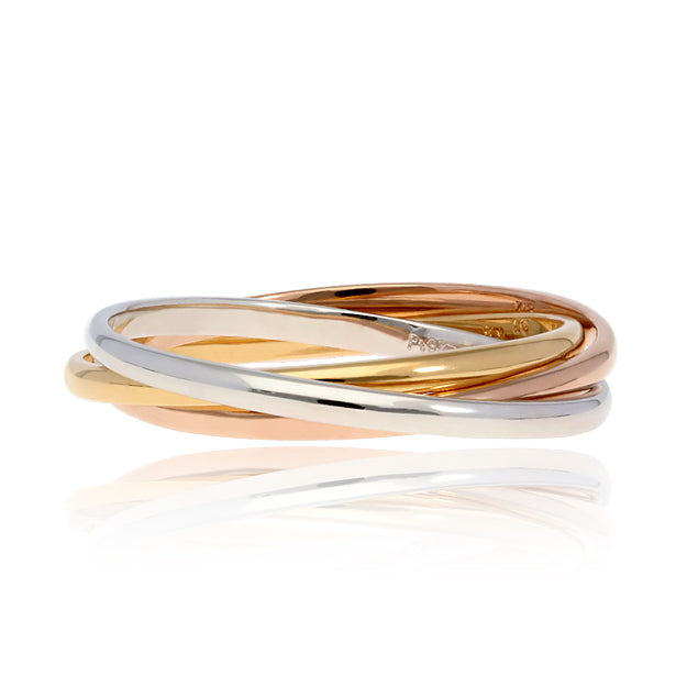 K18/Pt「3連トニア」リング ー マルチ