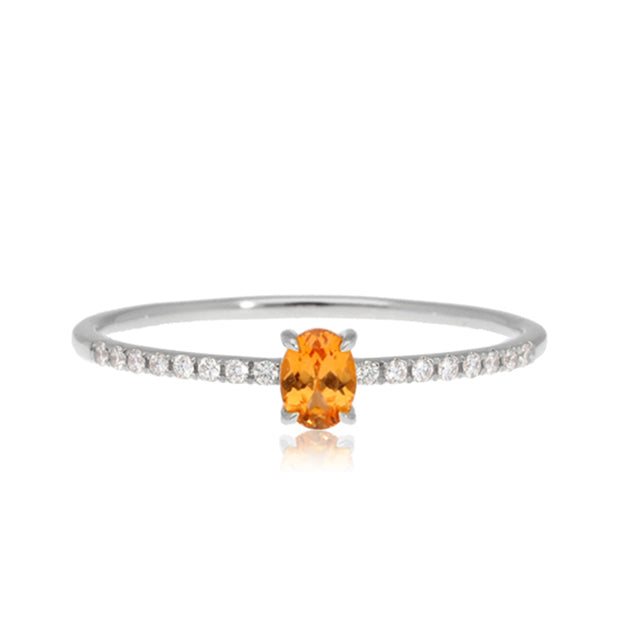 K18/Pt「マンダリンガーネット ティリー」リング