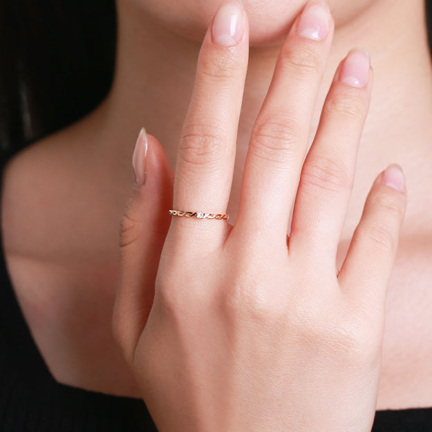 K18/Pt「レディアンニット」リング