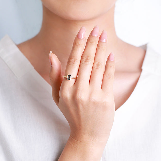 K18/Pt「ロンドンブルートパーズ セーラ」リング