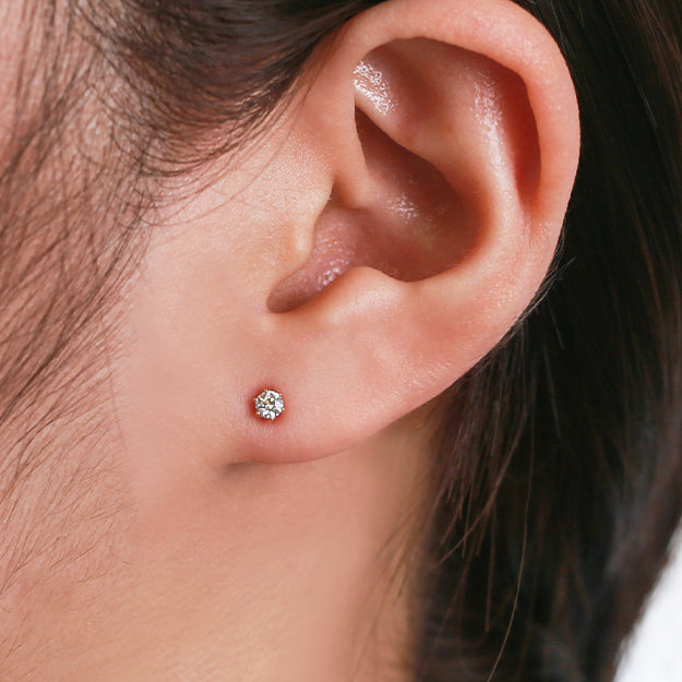 K18/Pt「0.2ctリトルクラウン」ピアス