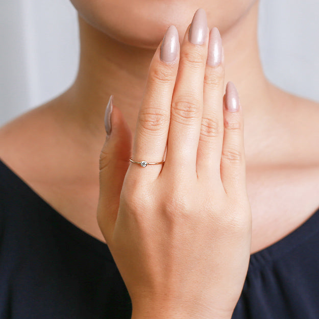 K18/Pt「ダイヤ スフレバース」リング