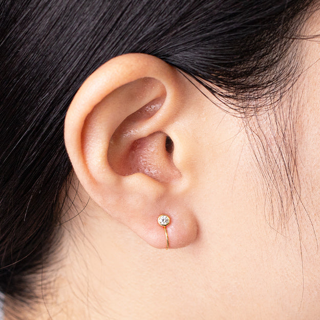 K18「0.08ctヌード」イヤリング(片耳用)