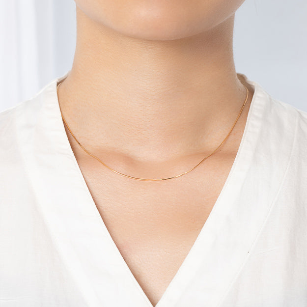 K18/Pt「ストローチェーン」ネックレス