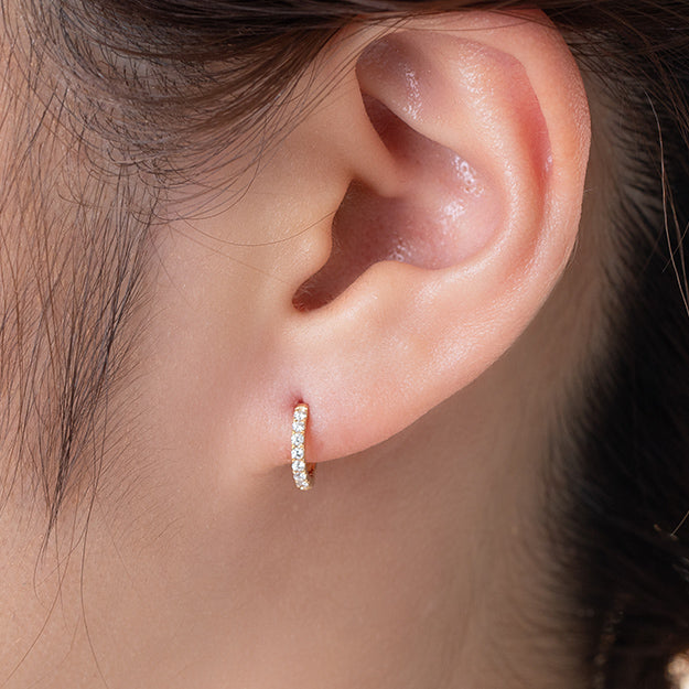 K18/PT「ユーニス フープ S」ピアス