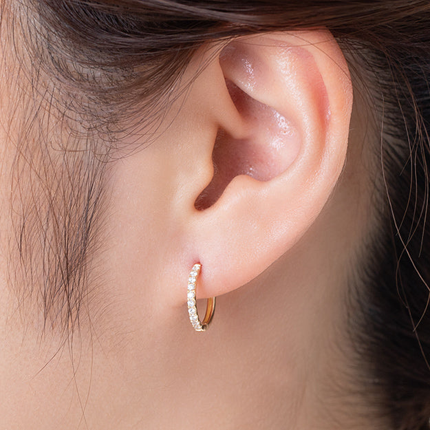 K18/PT「ユーニス フープ」ピアス