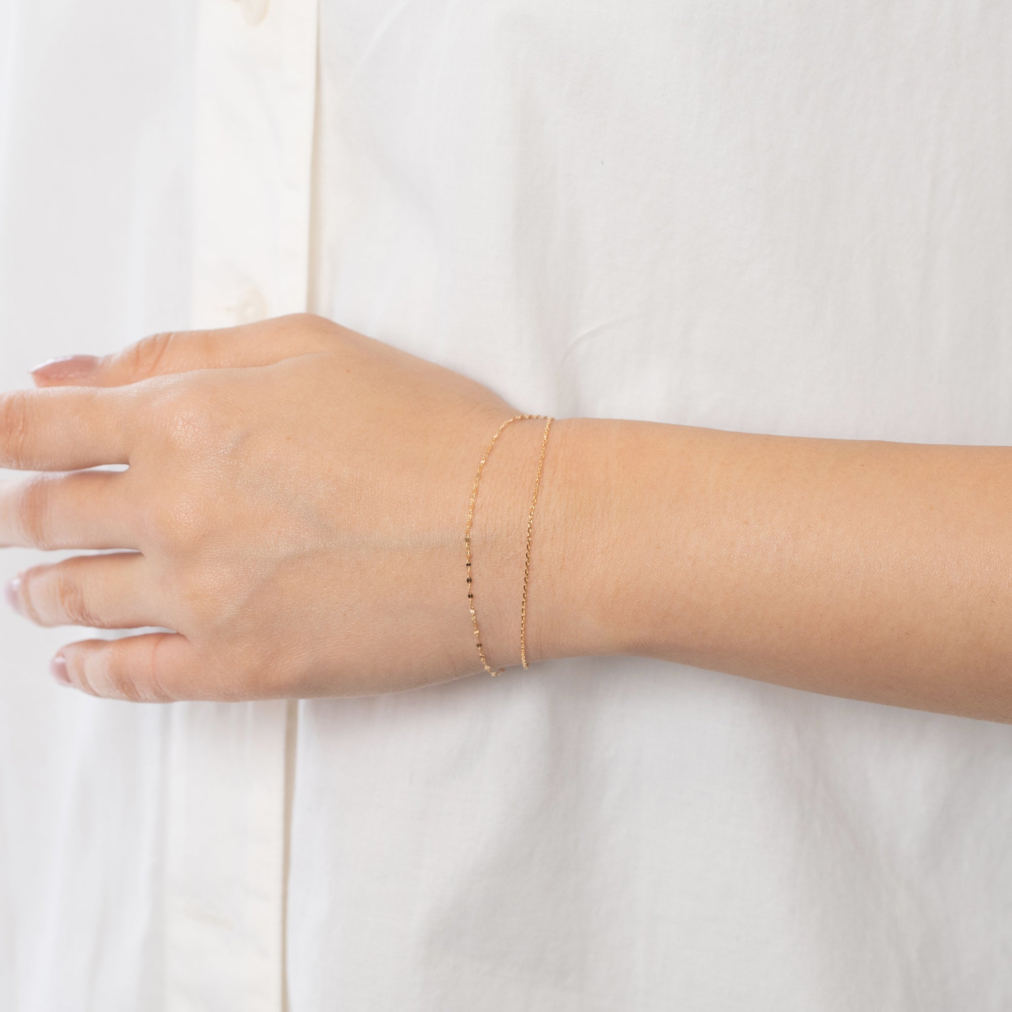 K18「ダブルチェーンシャイン」ブレスレット