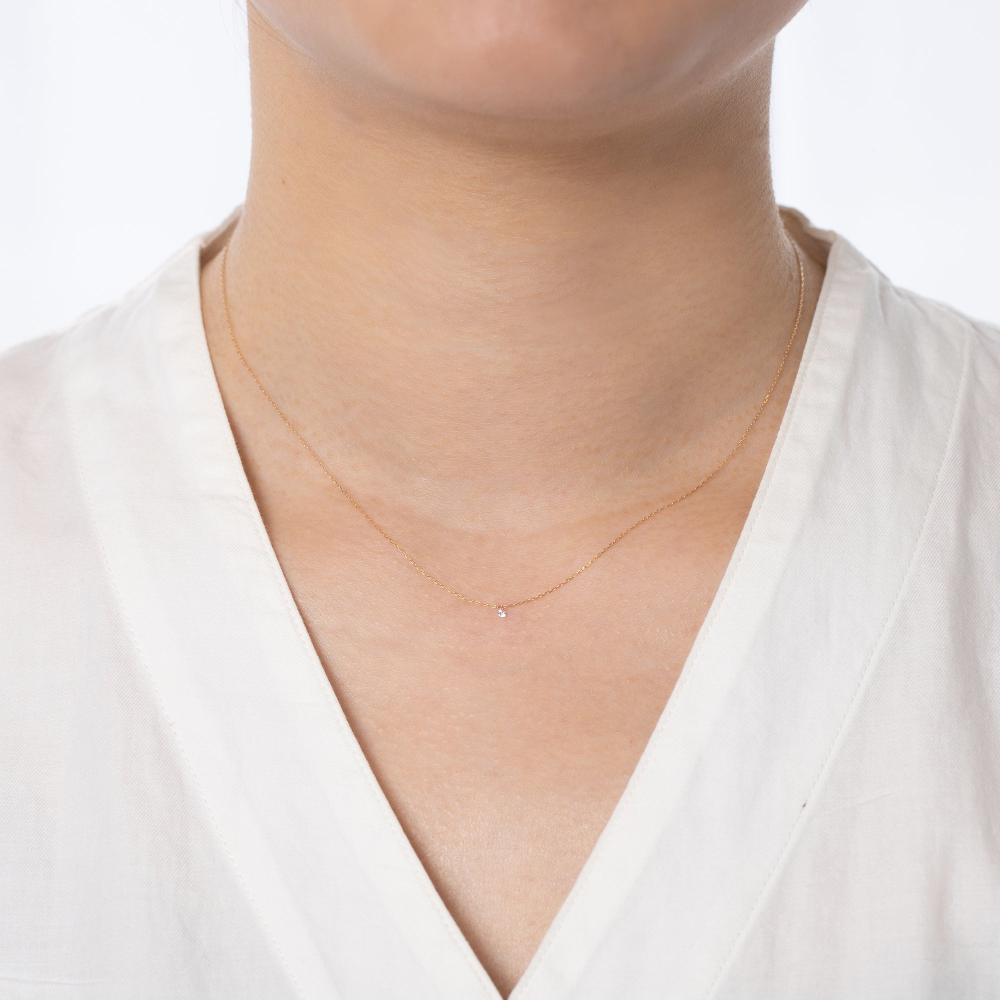 K18/Pt「0.01ctルフル ミニ」ネックレス