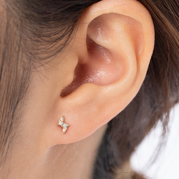 K18/Pt「フルゴール」ピアス(片耳用)