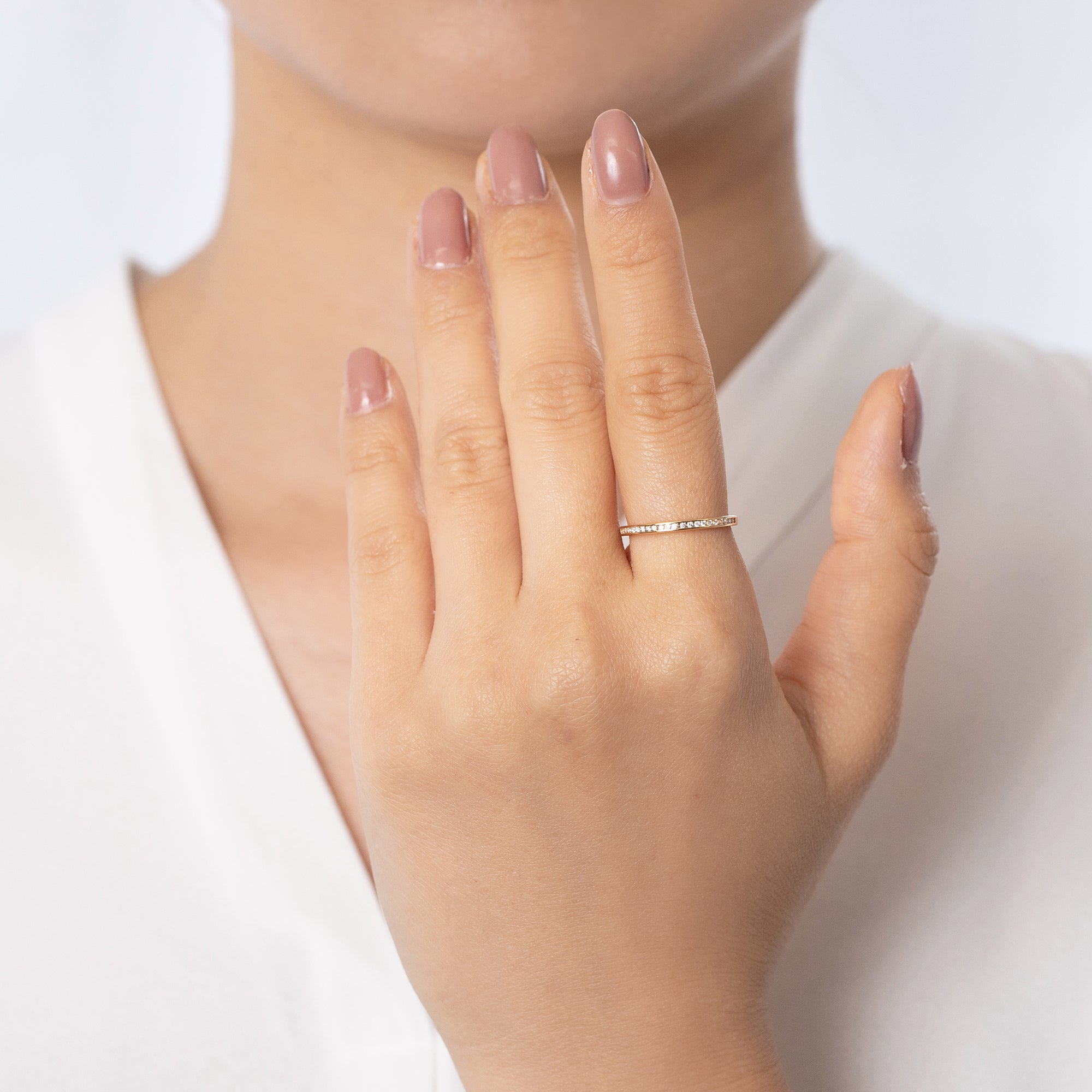 K18/Pt「イリス ハーフエタニティ」リング