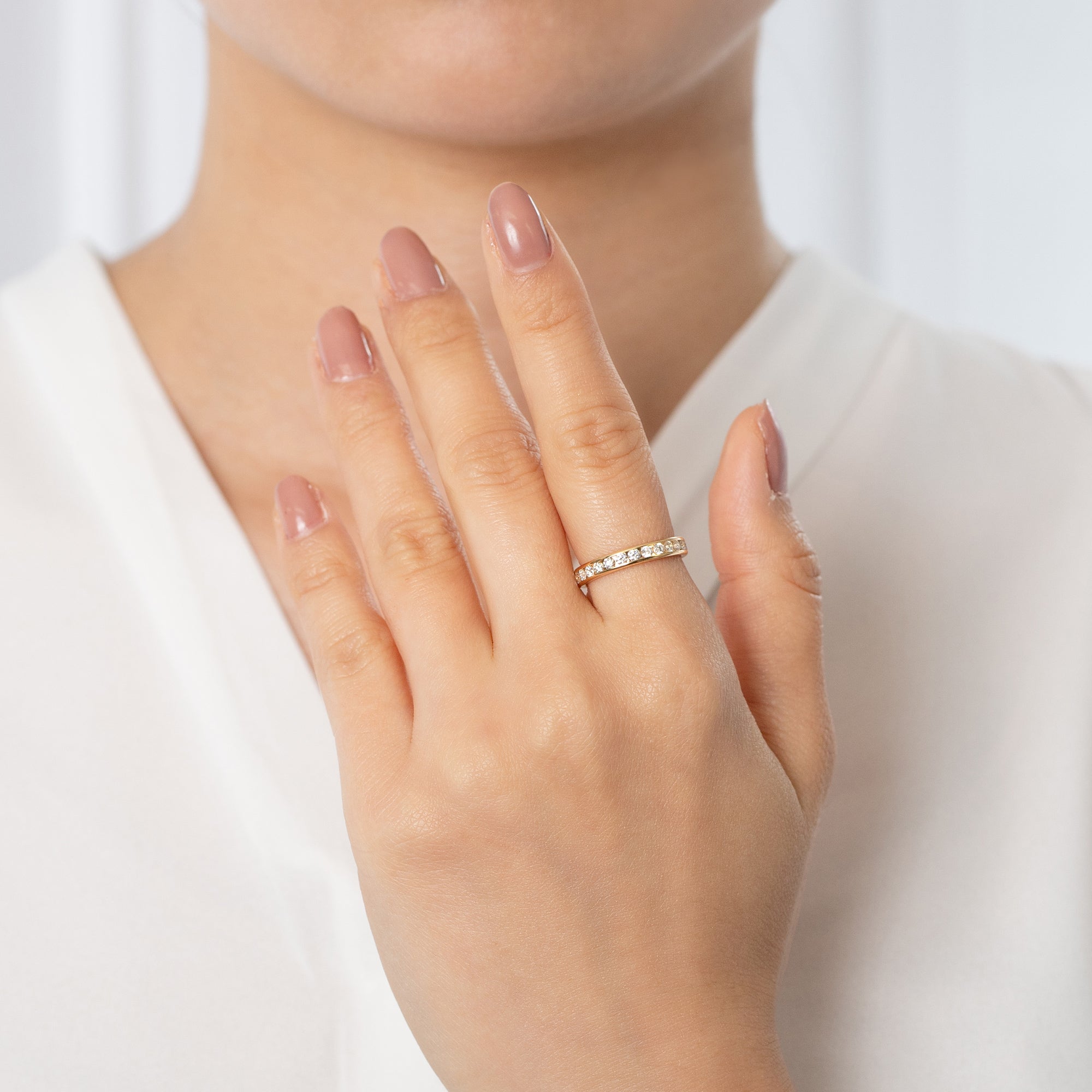 K18/Pt「エルダ ハーフエタニティ」リング