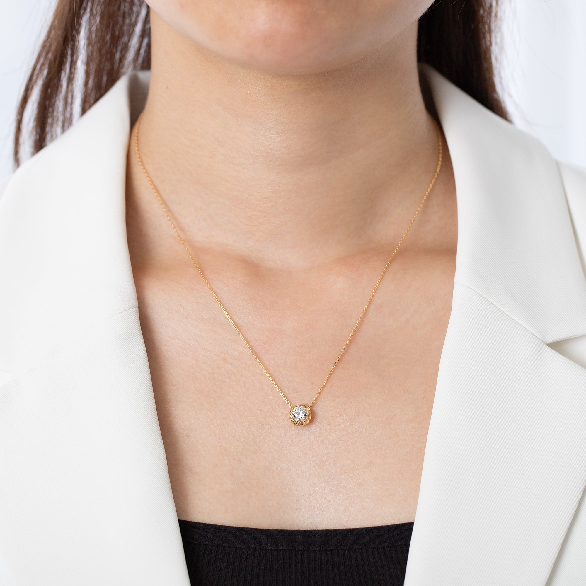 【限定2個】K18/Pt「1.0ct ラウラ」ネックレス