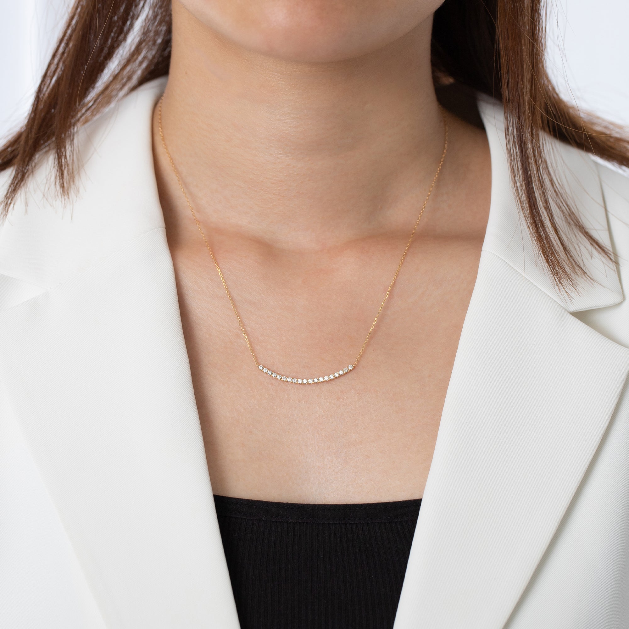 K18/Pt「ディアライン ラージ」ネックレス