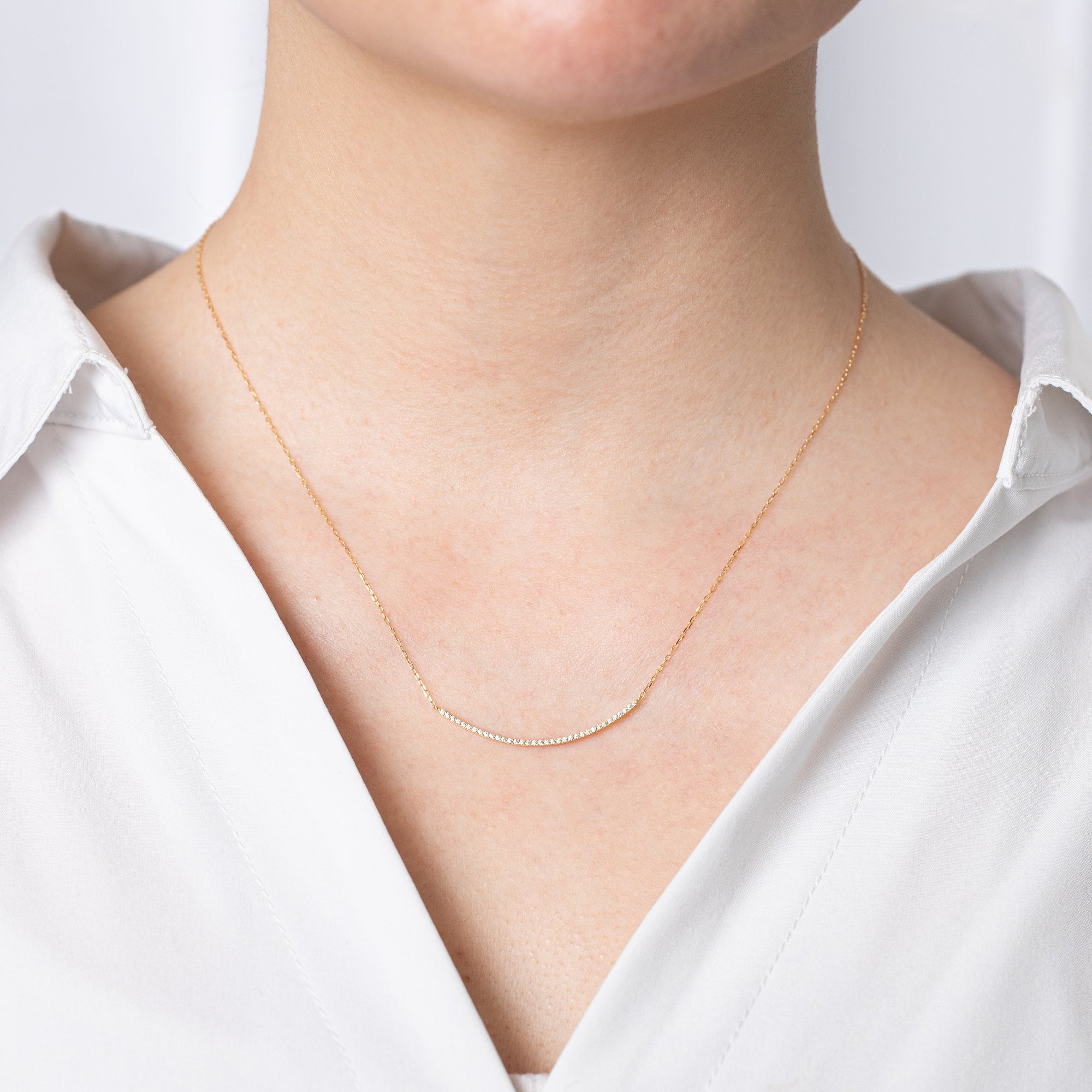 K18/Pt「セリナライン ミディアム」ネックレス