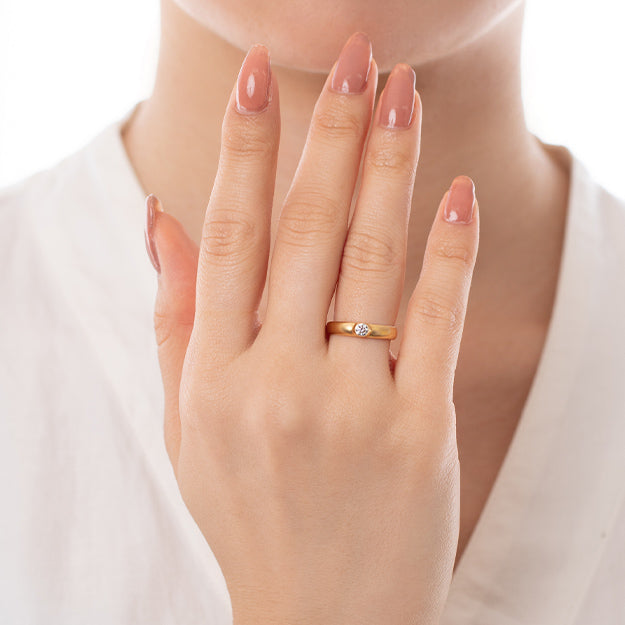 K18/Pt「0.1ctカロリナ」リング