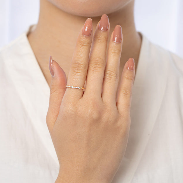 K18/Pt「リサ」リング ー イエローゴールド