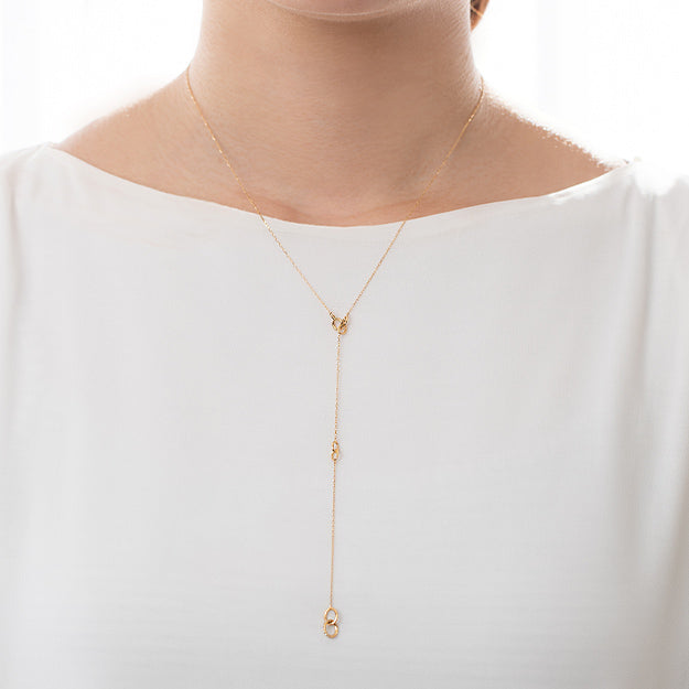 K18/Pt「フロットドロップ」ネックレス